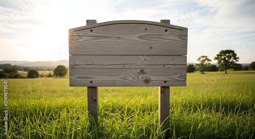 Directional Wooden Signpost and nature. 