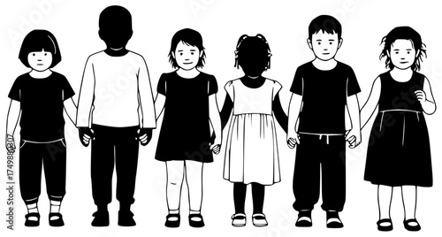 girl illustration boy silhouette child logo kid icon orphan outline person charity childhood poor homeless cute young people sad shape helpless vector graphic background