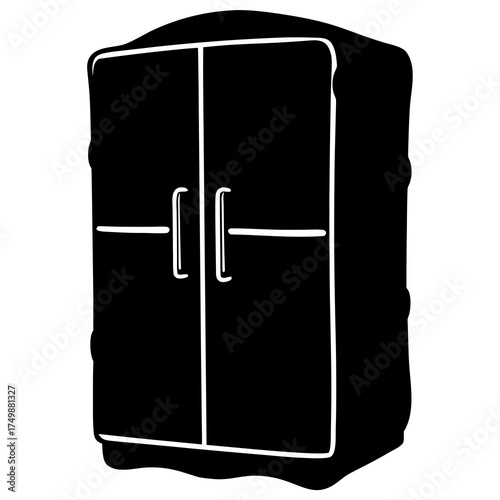 retro refrigerator isolated