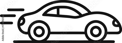 Clean Outline Simple Car Speed Icon Doodle Vector