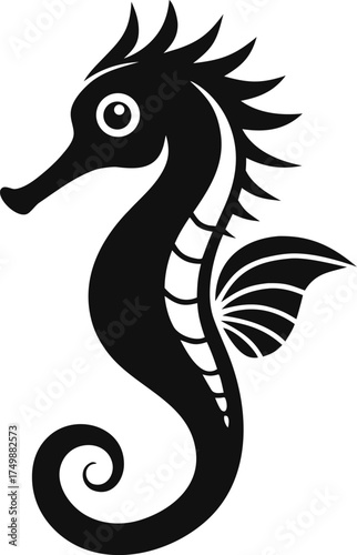 Elegant Hand Drawn Seahorse Doodle Illustration