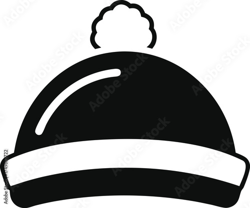 Simple Knit Cap Holiday Outline Illustration
