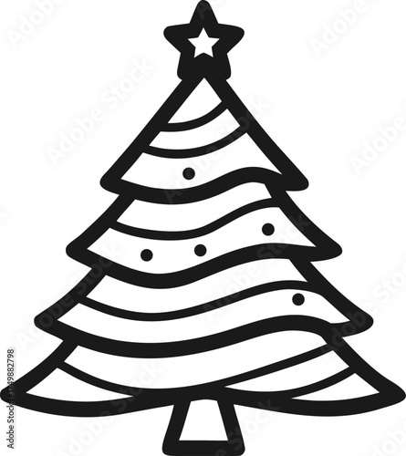 Minimalist Pine Tree Holiday Symbol Illustration