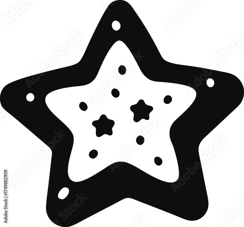 Tiny Christmas Cookie in Star Shape with Icing