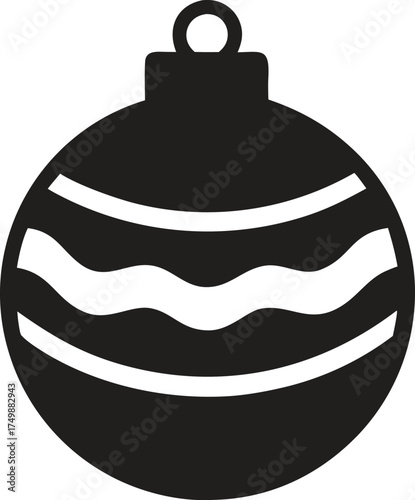 Simple Holiday Bauble Outline Illustration