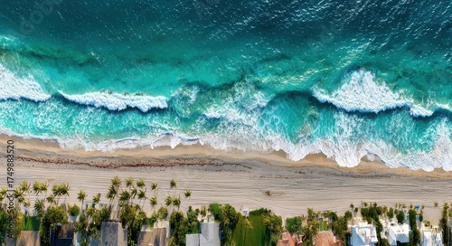 Breathtaking Aerial View of Boynton Beach, Florida: Turquoise Waters, Sandy Beaches, and Palm Trees in Paradise