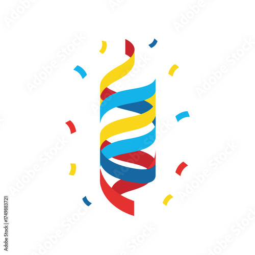 Colorful Confetti Streamer Explosion Celebration.