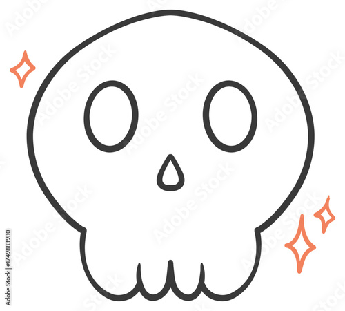 Minimalist Skull Sticker