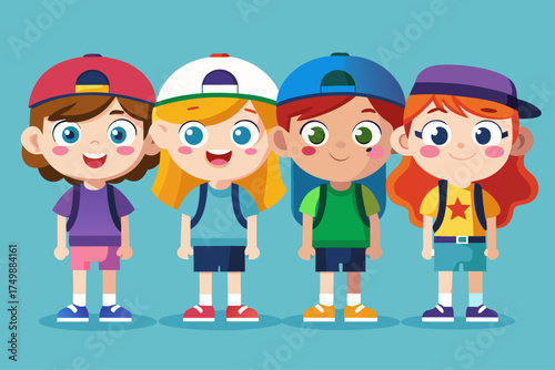 group of children with thumbs up
