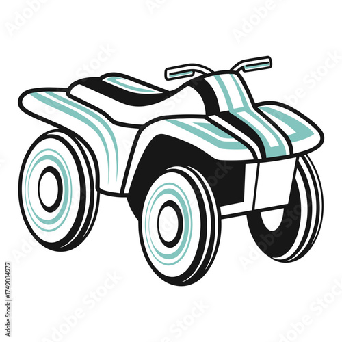 Stylized quad bike illustration with sleek design and bold colors  