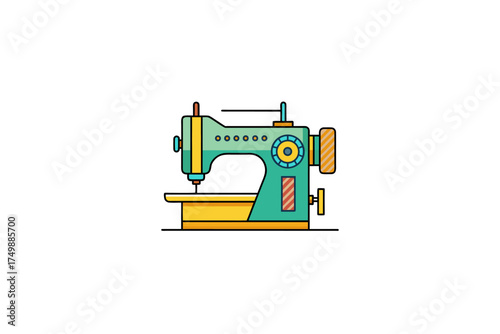 Lock stich machine vector illustration