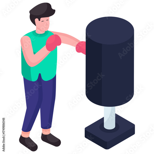 A modern design illustration of boxing 