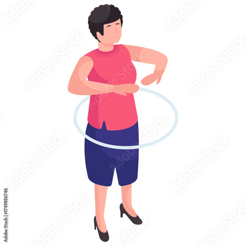 Editable design illustration of hula hoop