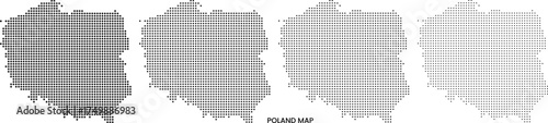 Mega set of Poland map in vector dotted pattern infographic view