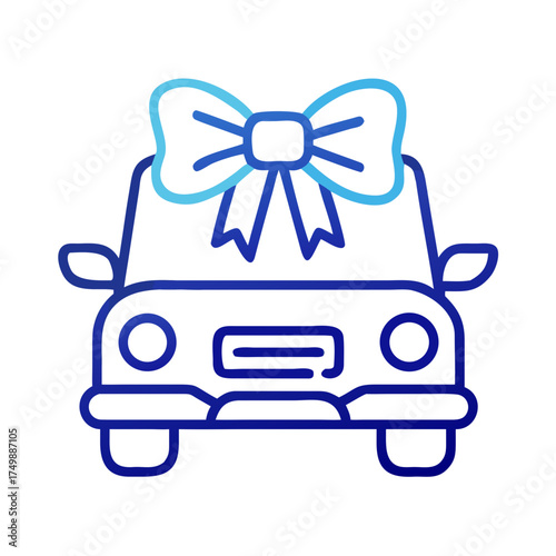 Car with a decorative bow symbolizing a gift for special occasions  