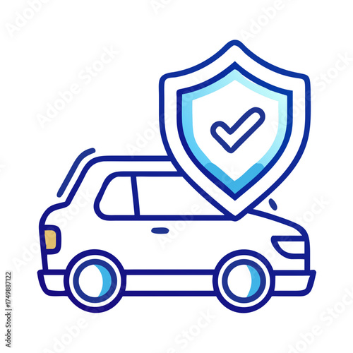 Car illustration with safety shield symbolizing protection  
