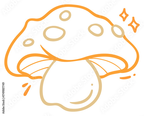 Simple Cartoon Mushroom Sticker