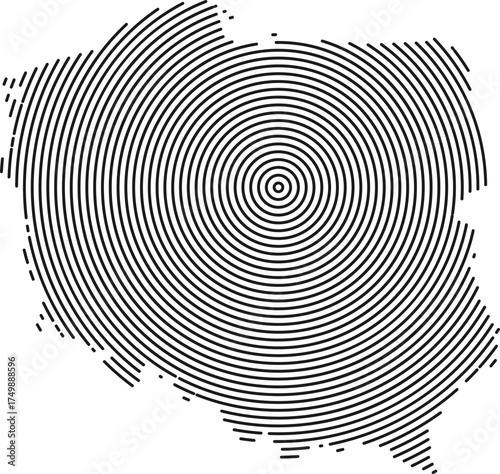 Poland vector map in geometric round dotted circle pattern shape design with transparent look