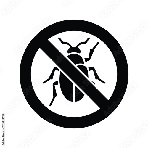 No bugs allowed symbol insect pest control warning sign isolated