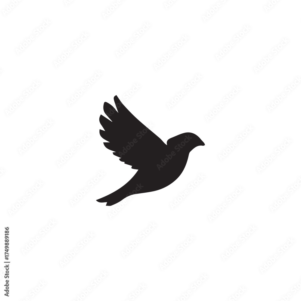 Obraz premium Sparrow silhouette vector with white background
