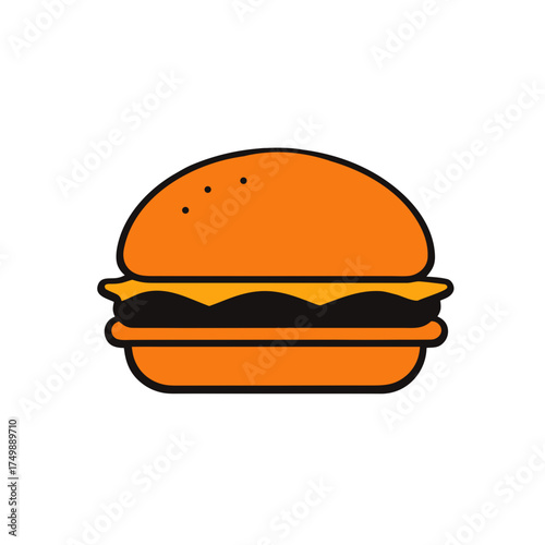 Hamburger Silhouette Clip Art on White Background