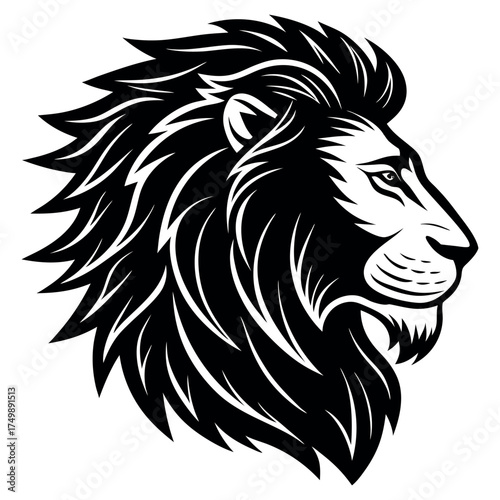 Lion head vector mascot illustration tribal art design