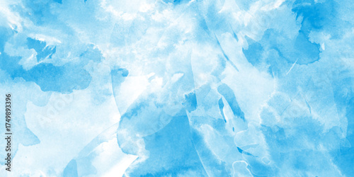 Abstract hand painted blue watercolor background, structure reference Image, blue wall marble wall light art texture violet paint, light blue and white soft flowing shapes create a delicate.