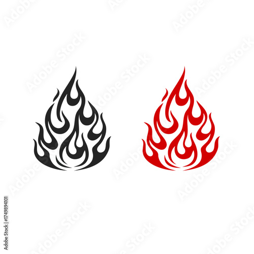 vector illustration of fire flames