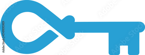 Simple blue key icon on white background abstract graphic vector