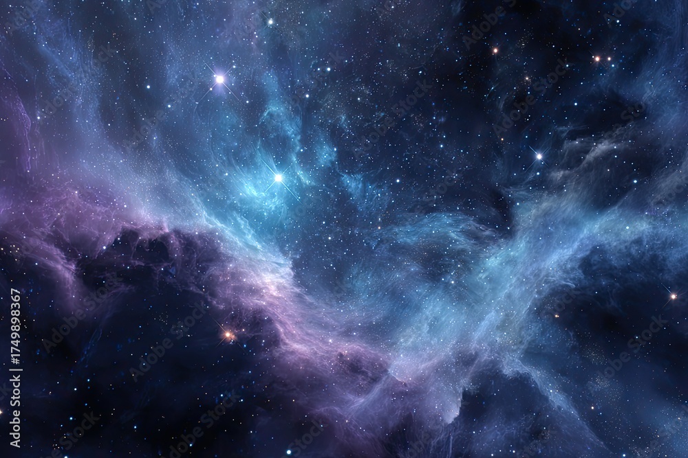 Fototapeta premium Cosmic nebula swirls in deep space