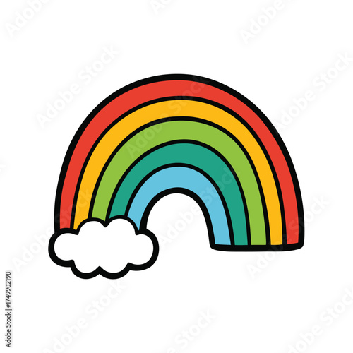 Hand Drawn Doodle Rainbow Icon Pack Simple Vector