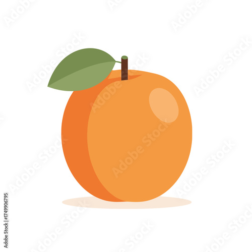Orange fruit with a green leaf, a delicious and healthy snack.