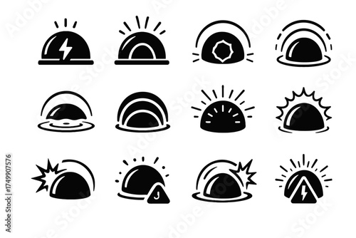 Activating icon regeneration pulse energy vector dome overload flash surge