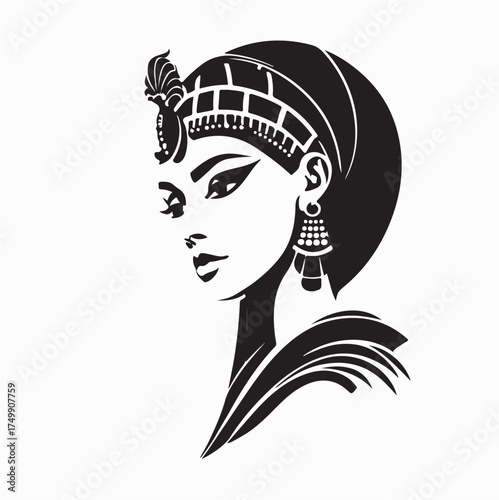 Luxury Cleopatra Vector Logo Inspired by Ancient Egyptian Queen Style