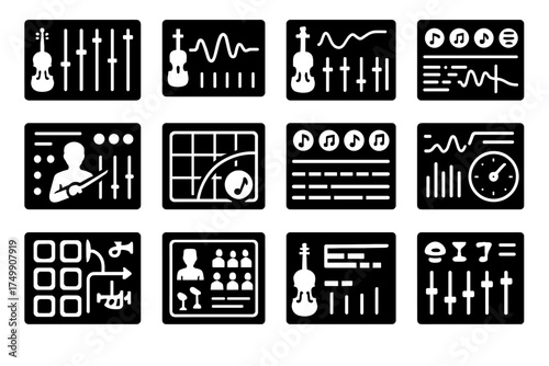 Control adjuster orchestra vector ai icon smart mapping mixer panel orchestral