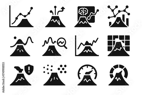 Symbol vector icon icons volcanic analysis probability clustering anomaly detector statistical curve