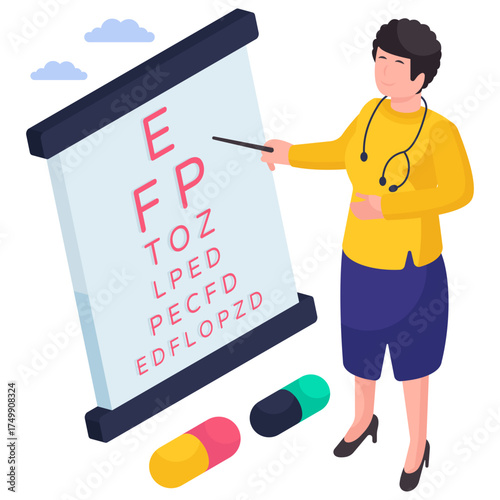 Modern design illustration of eye test