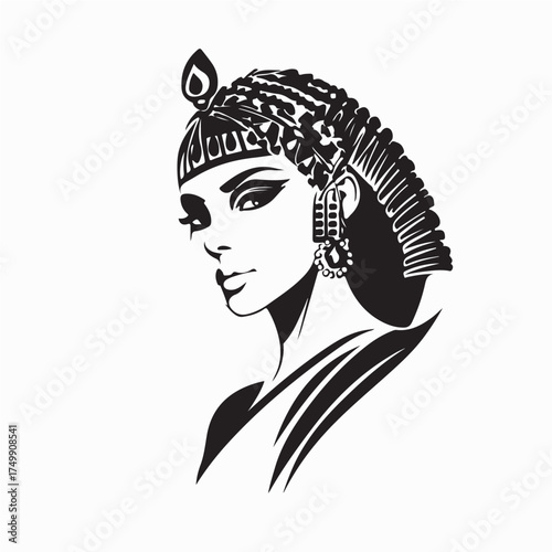 Modern Cleopatra Logo Design Vector for Elegant Brand Identity
