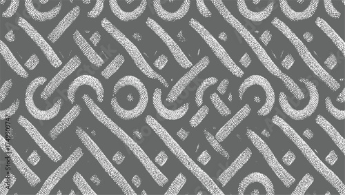 Intertwined white ropes on grey background knot pattern