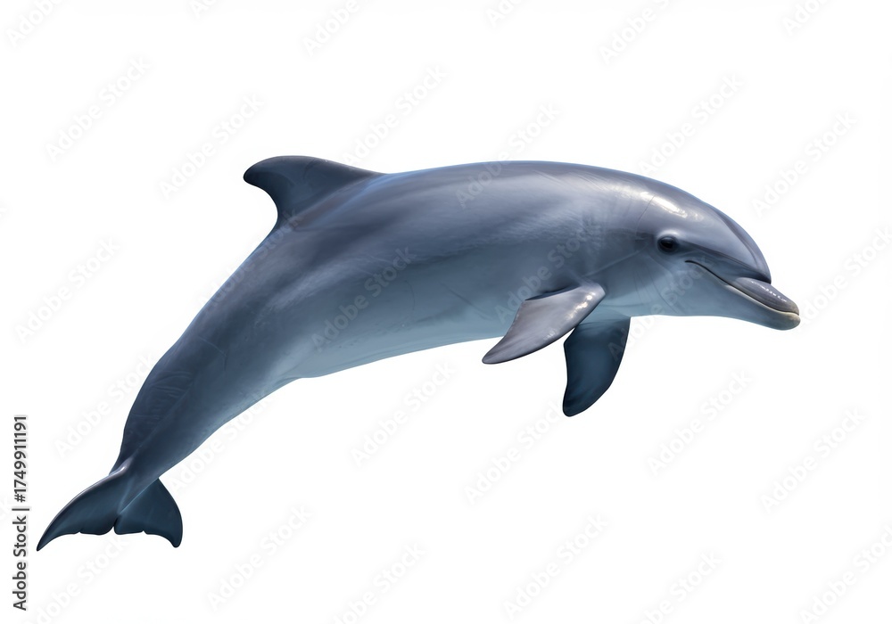 Fototapeta premium Dolphin Isolated on White Background
