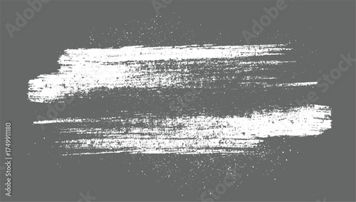 White brush stroke on gray background abstract black