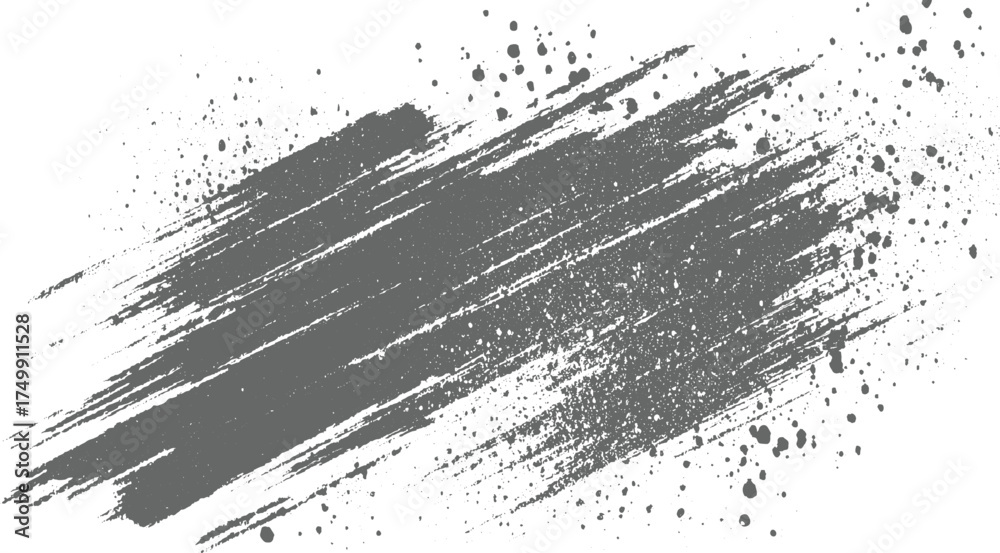 Obraz premium Grey paint splatters and brush strokes vector