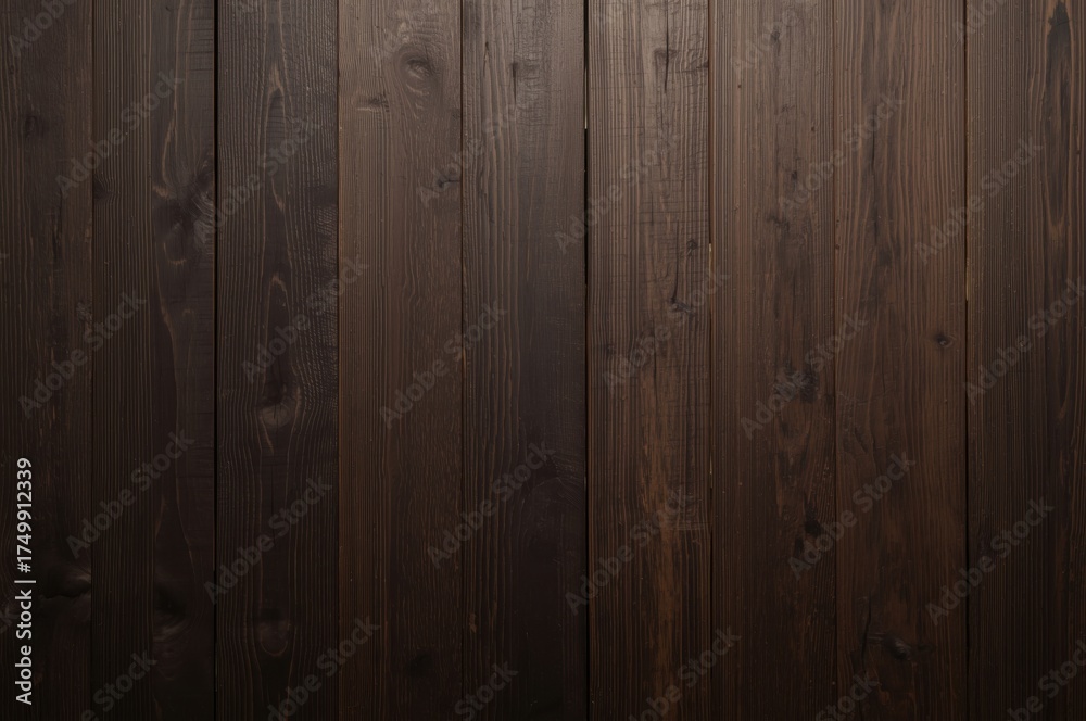 Fototapeta premium Rustic charm, A close up of rich, chocolate toned wooden planks forming a seamless surface