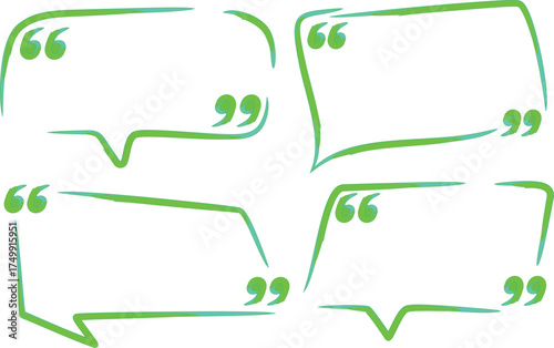 green vibrant quote text box speech bubbles