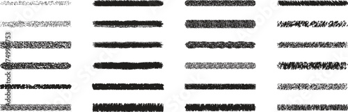 Wallpaper Mural Black chalk line texture set on white background. Grunge hand-drawn horizontal brush strokes for artistic and graphic design projects. Ideal for sketch, paint, or vintage effects. Torontodigital.ca