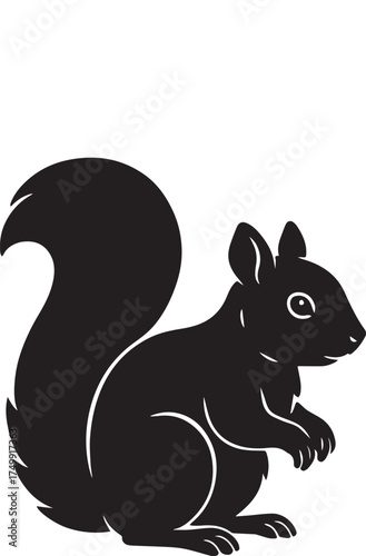 chipmunk vector silhouette clip art logo design illustration