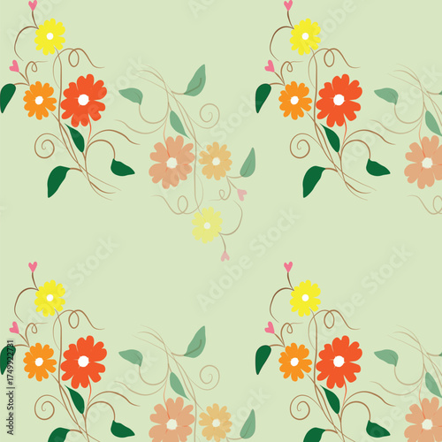 Seamless flower pattern design . Floral print for fabric