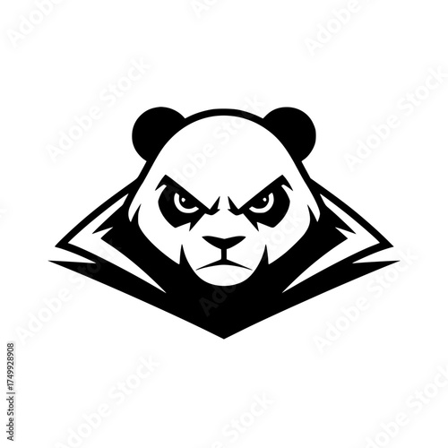 Fierce panda mascot staring intensely, perfect for esports team logo or brand identity design use