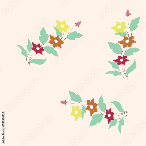 Seamless pattern with floral motifs able to print 