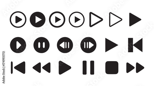 Audio video control button symbols
